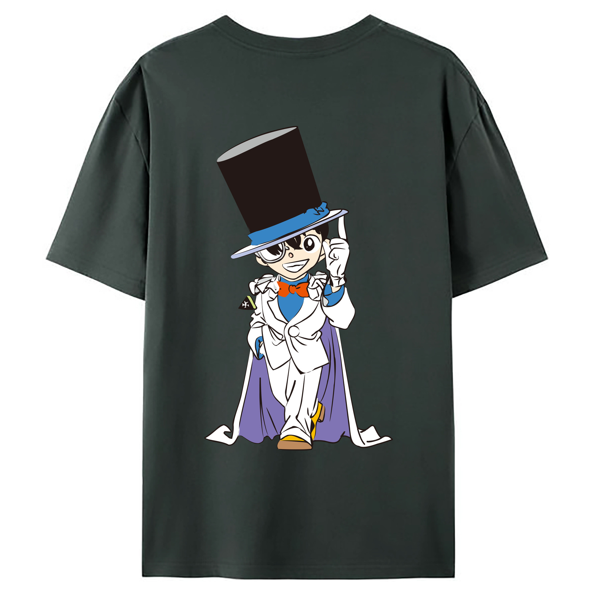 （画像用） 名探偵コナン 江戸川 コナン Detective Conan Conan Edogawa 綿100％ メンズ半袖Tシャツ（バックプリント） 通気性